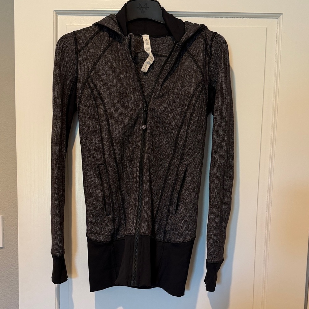Lululemon Athletica Black and Gray Herringbone Jacket